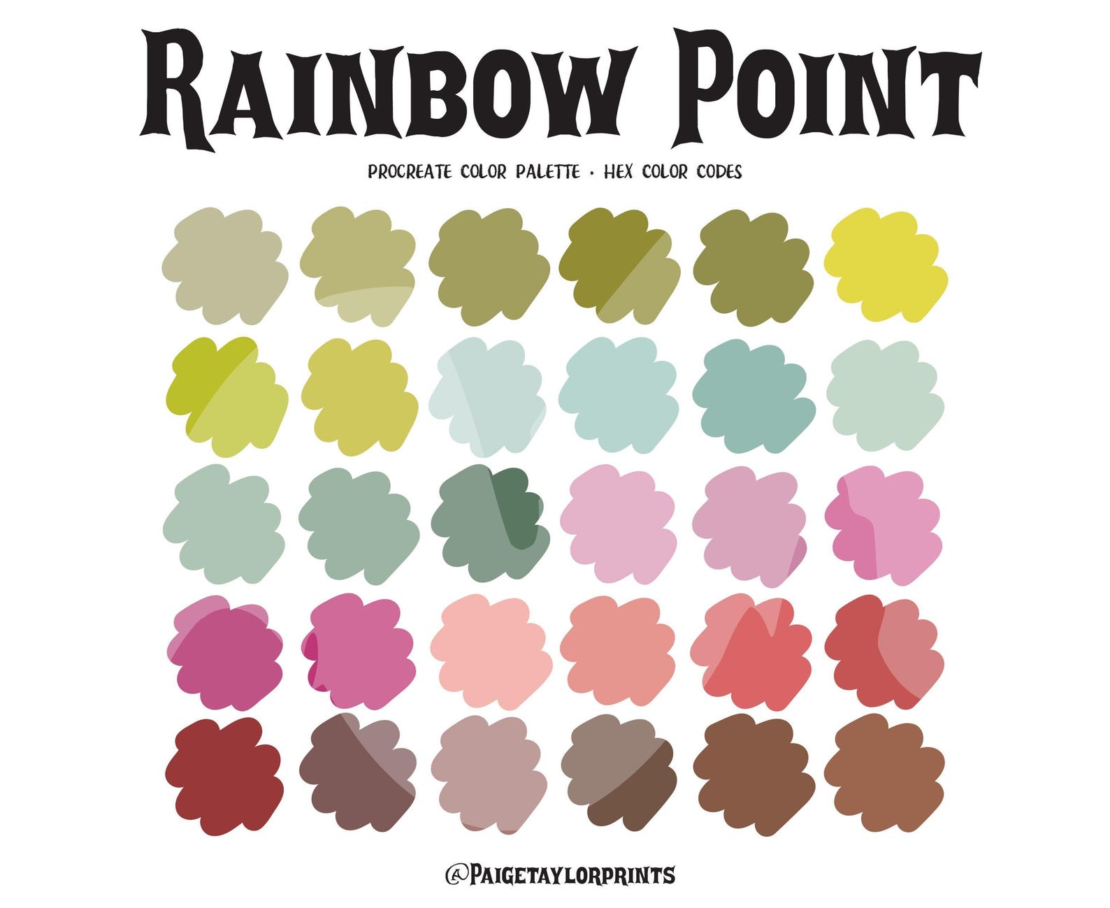 Rainbow Point Procreate Color Palette, Colorful Palette, Color Palette ...