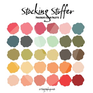 Stocking Stuffer Procreate Color Palette, Colorful Palette, Color Palette, iPad Pro, Procreate, Hex Color Codes