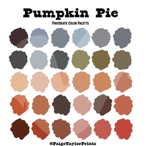 Pumpkin Pie Procreate Color Palette, Colorful Palette, Color Palette, iPad Pro, Procreate, Hex Color Codes