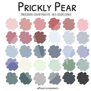 Paleta de colores de Procreate, paleta de colores, paleta de colores, iPad Pro, Procreate, códigos de color hexadecimales, ilustración digital