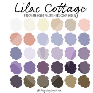 Lilac Cottage Procreate Color Palette, Colorful Palette, Color Palette, iPad Pro, Procreate, Hex Color Codes