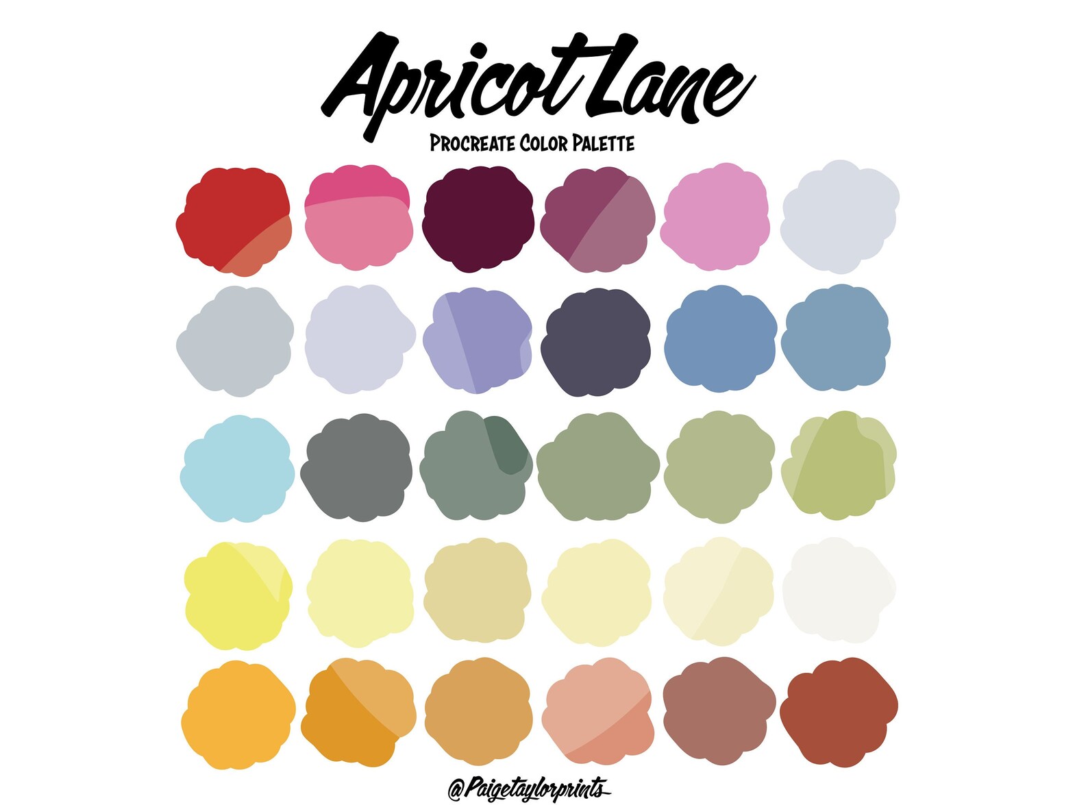 Apricot Lane Procreate Color Palette, Colorful Palette, Color Palette