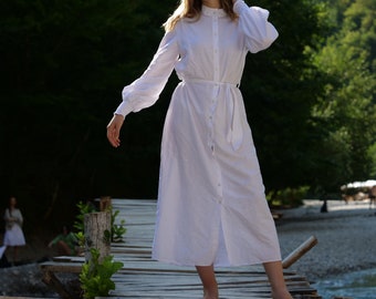 Long Shirt Dress for Women Sustainable Dress for women Hemp long dress summer dress formal dress office dress long white dress