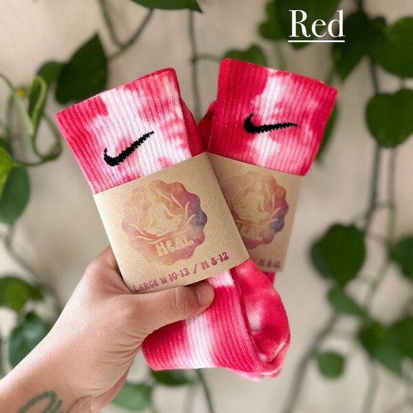 Chaussettes Nike Tie Dye, Nike, jaune, rouge, cupidité, rose, bleu, violet, unisexe, femme, homme, décontracté, jeunesse, faites-le, cadeau,