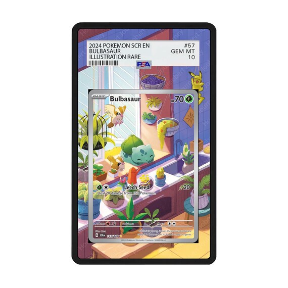 Bulbasaur IR Stellar Crown Custom Extended Art Pokmon Card Graded Display Case for PSA - Etsy Bulbasaur IR Stellar Crown Custom Extended Art Pokmon Card Graded Display Case for PSA - Etsy