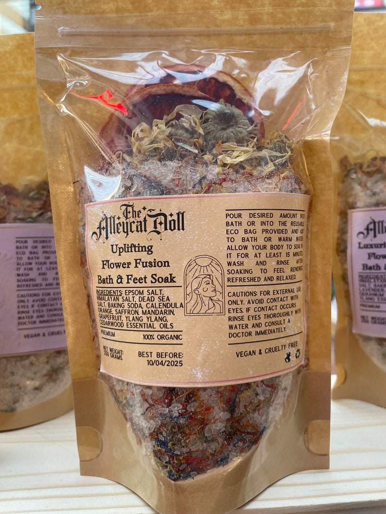 Luxurious Uplifting Bath Soak Grapefruit Saffron Calendula Orange