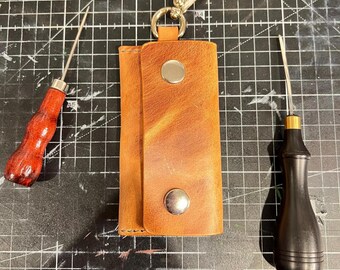 Leather Key Fob Wallet Pattern: DIY Key Case (PDF Download)