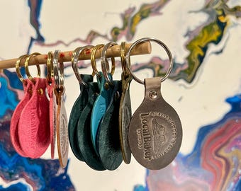 Leather Keychain – embossed Key Fob