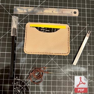 Patrón PDF de tarjetero de cuero – Tarjetero minimalista DIY – Plantilla de tarjetero – Crea el tuyo propio – Descarga digital – Patrón de tarjetero hecho a mano