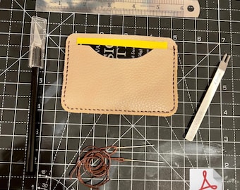 Leather Card Wallet PDF Pattern: Minimalist DIY Template (4.25x3) (Digital Download)