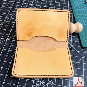 Leder Geldbeutel Schnittmuster – DIY 2-Pocket Kartenbrieftasche – Minimalistische Schnitt & Näh-Vorlage – Basteln Sie Ihre eigene Lederbrieftasche – Digital Download PDF