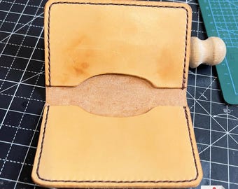 DIY Leather Card Wallet Pattern: Minimalist 2-Pocket Design (Digital Download PDF)