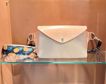 sling bag - Handmade Veg Tan Leather Crossbody: Belt Bag Fanny Pack