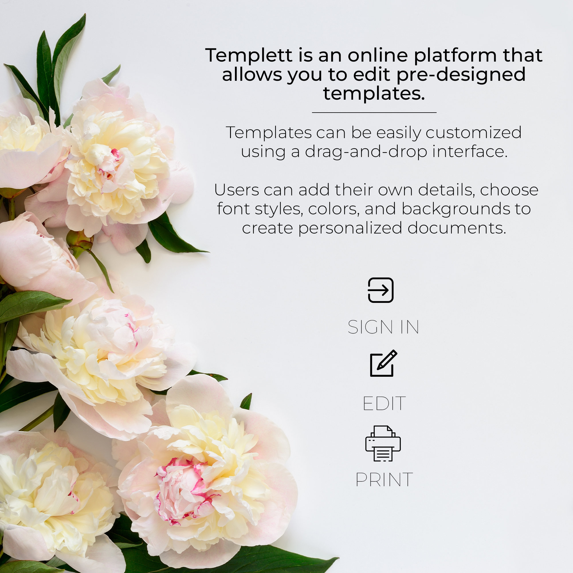 Printable Table Menu, Wildflower Menu Design, 4x8 Templett Menu ...