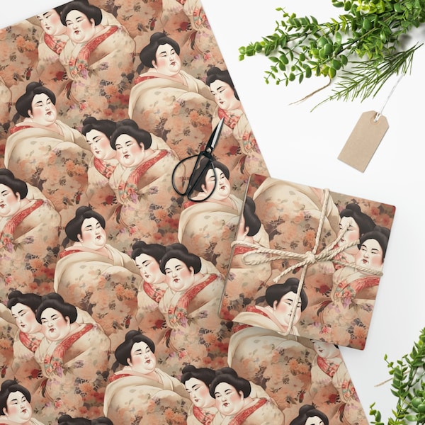 Geisha Charm: Elegant and Cultural Giftwrap - Celebrate Japanese Beauty with Exquisite Wrapping Paper!