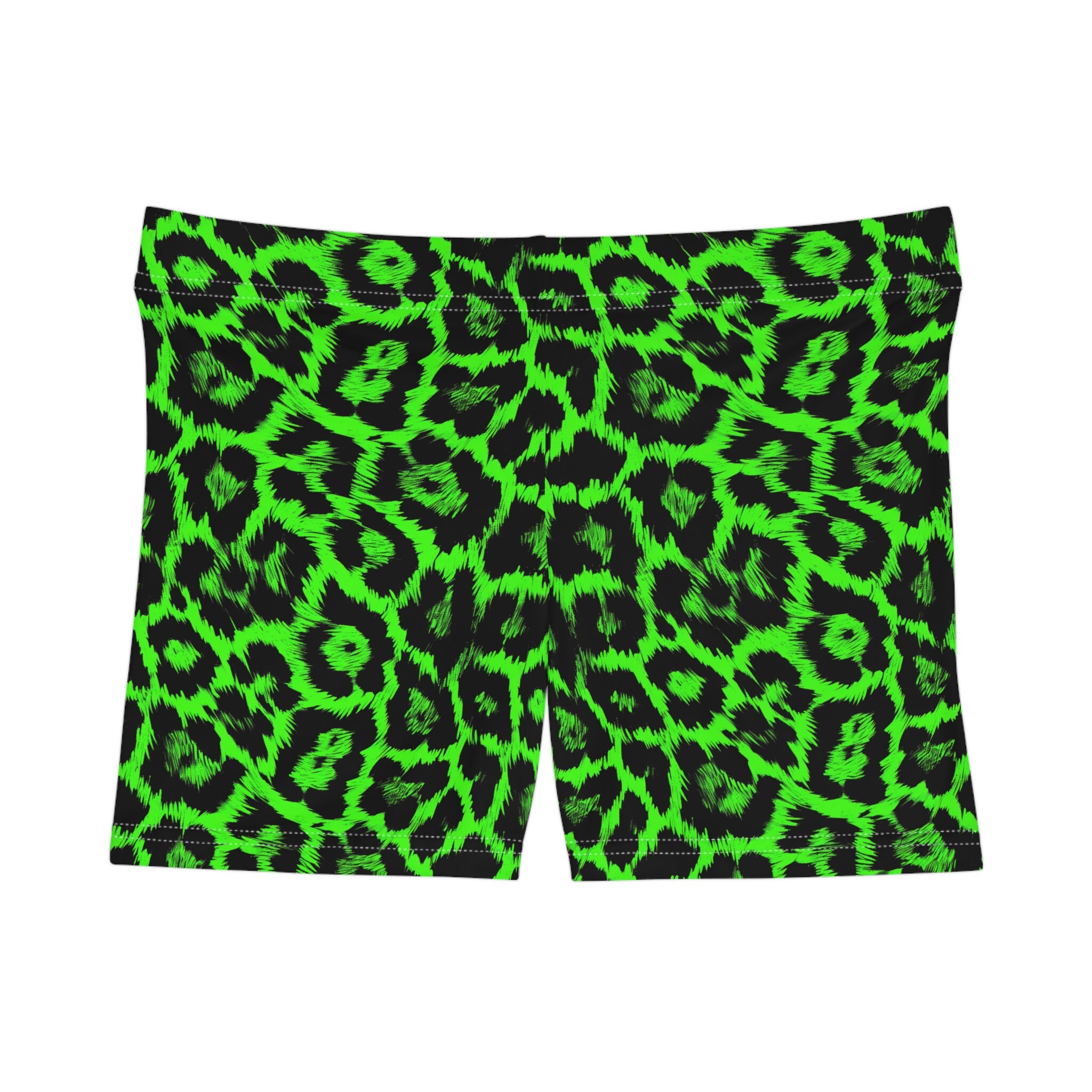 【babylclub】Leopard logo shorts Neon Green Leopard Women's Shorts - Etsy