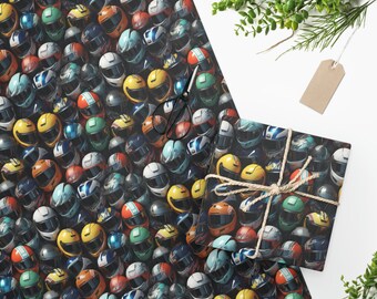 Rev Up the Fun: Motorcycle Helmet Inspired Wrapping Paper for Biker Gifts