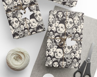 Junji Ito Horror Manga Wrapping Paper, Spooky Gift Wrap