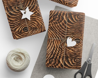 Rouleau de papier cadeau yeux grain de bois, cadeau de Noël original