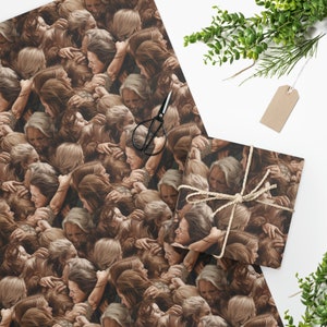 Women Embracing Wrapping Paper