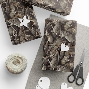 Rat Pattern Wrapping Paper, Vermin Lover Gift Packaging image 1