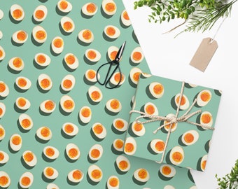Boiled Eggs Wrapping Paper Egg Lover Gift Protein Ethusiast Present Chick Fan Wrapping Paper