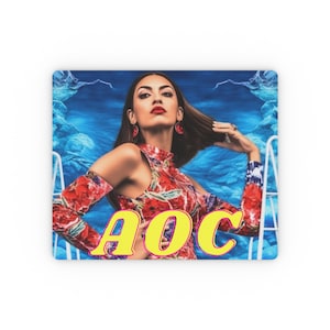 Sexy AOC Rectangular Mouse Pad Political Humor Beautiful Congresswoman Alexandra Ocasio-Cortez Strong Feminist Mousepad Gift For Mom Woke