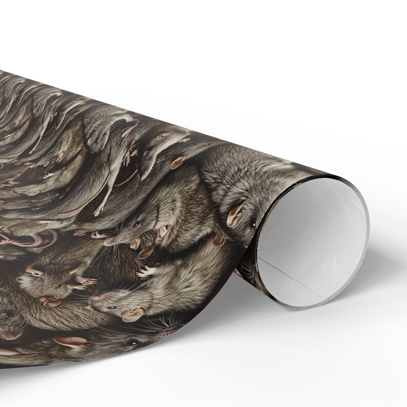 Rat Pattern Wrapping Paper, Vermin Lover Gift Packaging image 6