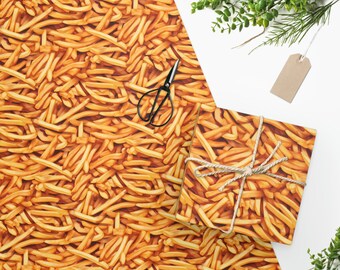 Funny fries giftwrap food funny giftwrap for funny gift unique giftwrap food wrapping paper funny gift for food lover culinary gift paper