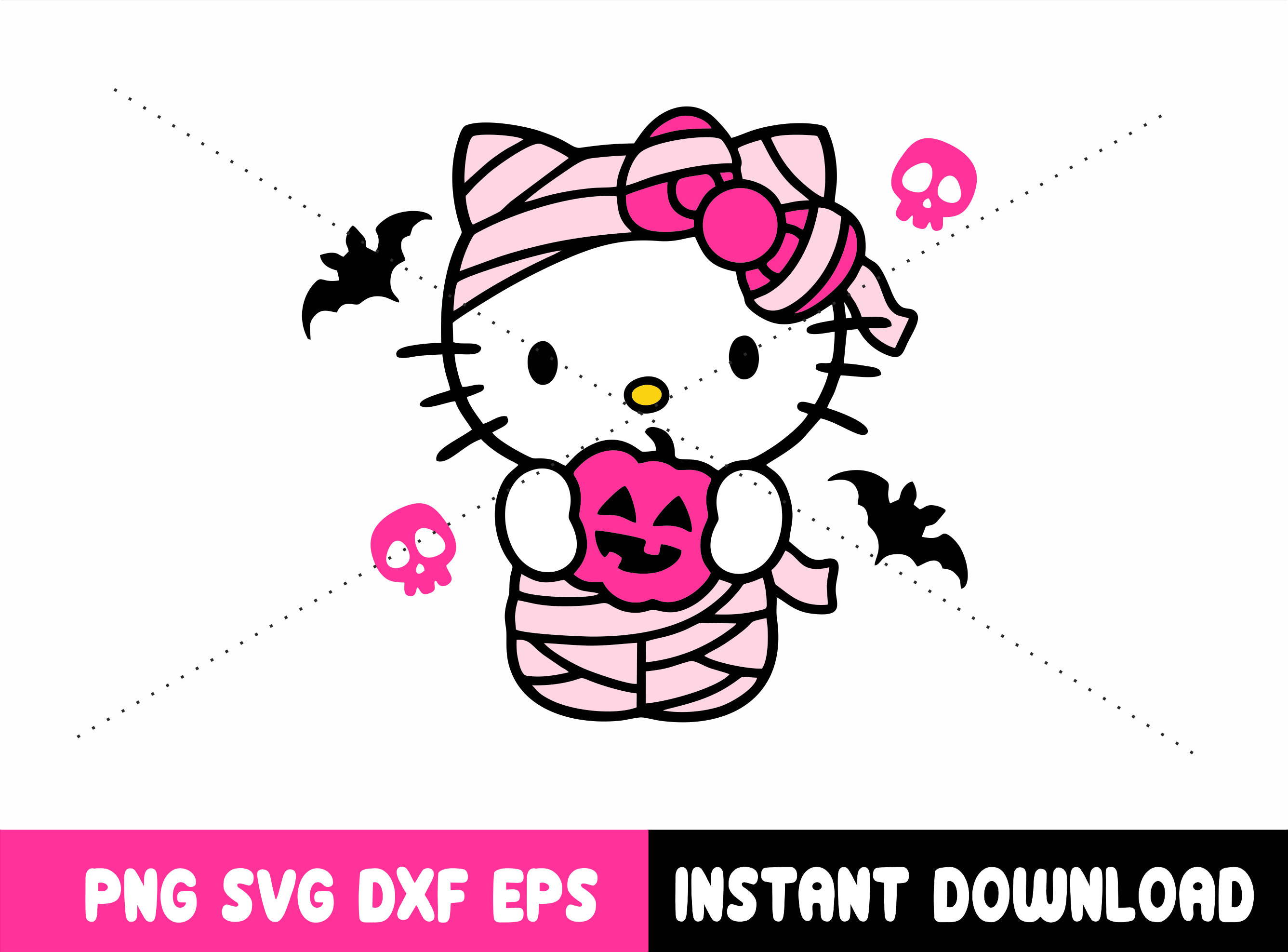 Hello Kitty Halloween Boo SVG, Hello Cats Horror Halloween SVG, Hello Kitty  Halloween SVG