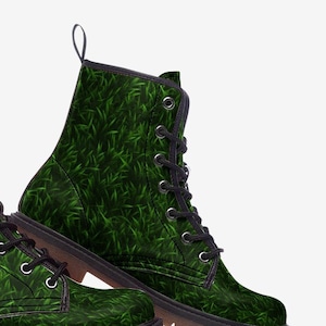 Green grass vegan Leather Lightweight boots