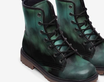 Green skies vegan leather boots