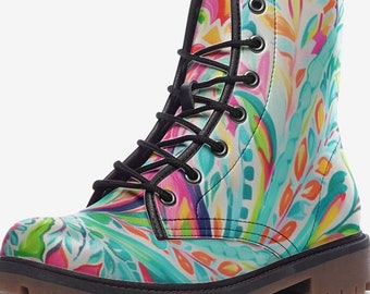 For the love of paisley vegan leather boots