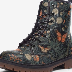 Grillige Monarch vlinder cottage core festival vegan leren laarzen
