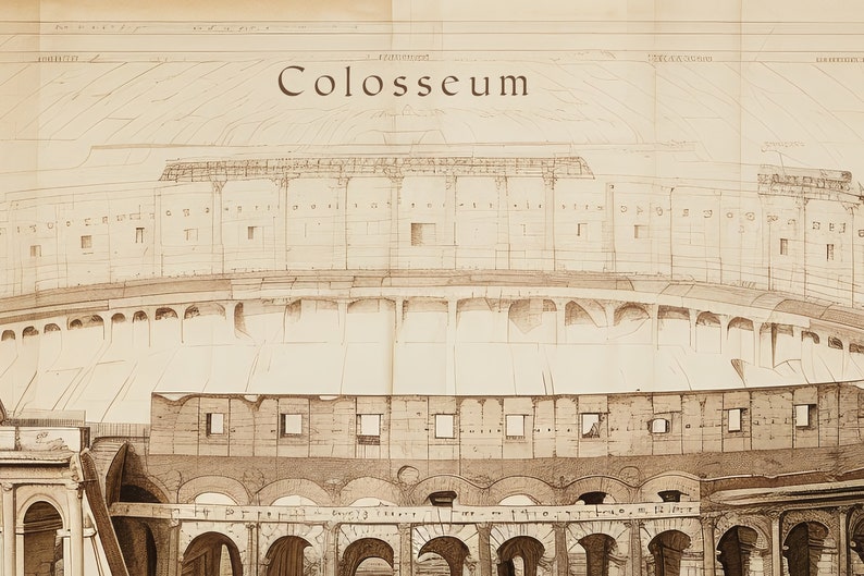 Colosseum Blueprint Poster - Etsy