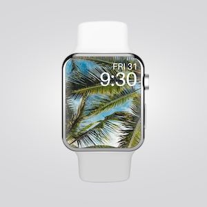 Apple Watch Wallpaper | Smart Watch Wallpaper | Palm Tree Watch Face | Plant Watch Screensaver | Botanical Watch Background | Tropical
