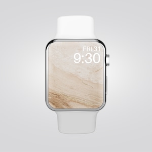 Apple Watch Wallpaper | Smartwatch Hintergrund | Beige Marmor Zifferblatt | Minimale Uhr Wallpaper | Marmor Ästhetik | Apple Uhren
