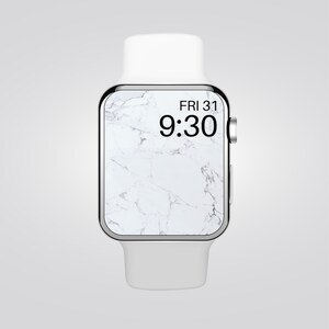 Apple Watch Wallpaper | Smartwatch Hintergrund | Carrara Marmor Zifferblatt | Minimale Uhr Wallpaper | Carrara Marmor Ästhetik