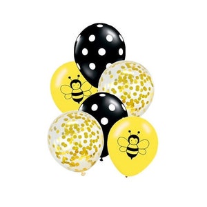 6 Pcs Set of Bumble Bee Themed Balloons Bouquet BQ119