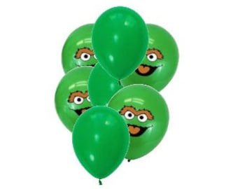 7 Pcs set Kids favorite Green Trash Monster Character Latex Balloons PL54