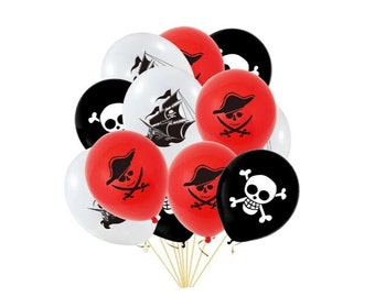 Juego de 9 piezas de globos de látex de 12 "con temática de barco pirata BQ124
