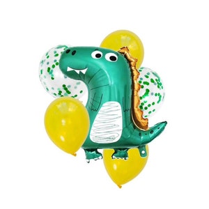 6 Pcs Set of Large 24x28 Inch Happy Dinosaur Balloon Bouquet BQ26
