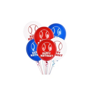 6 Pieces Assorted Set Happy Birthday Baseball Latex Balloons BQ53