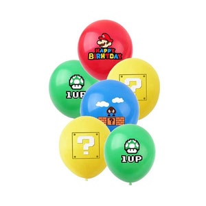 6-piece set Video Game Themed Happy Birthday Balloon Bouquet BQ74