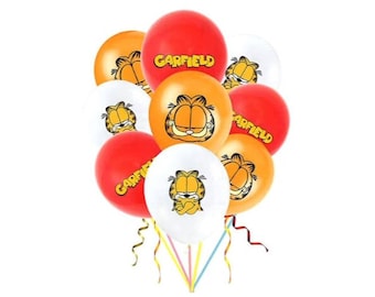 6 Pcs set of Lasagna Loving Cartoon Cat Balloon Bouquet BQ105