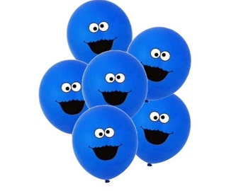 6 Teiliges Set der Lieblings-Blaue Monster 30cm Latexballons für Kinder