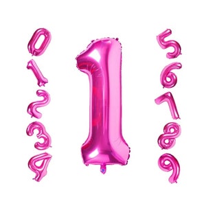 Palloncini con numeri rosa shocking da 40&quot; (3 piedi).
