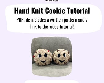 Video Tutorial Hand Knit Cookie | Finger Knit Cookie Pattern | Digital Download