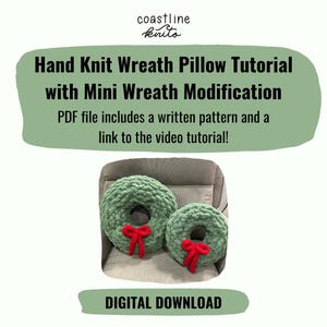 Video Anleitung Handgestricktes Kranz-Kissen | Finger Stricken Kranz Muster | Urlaub Handstrickmuster | Digitaler Download