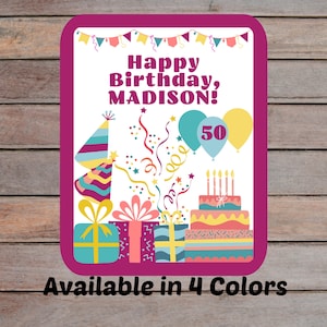 Personalized Happy Birthday Cruise Door Magnet  | Fun Cruise Cabin Magnet | Surprise Birthday Cruise Door Decoration | Birthday Trip | 8x10"